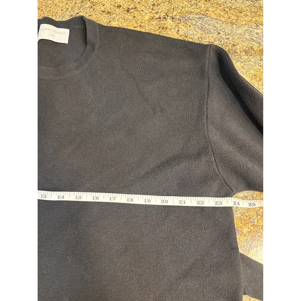 Modern‎ Citizen Black Tie Front Crewneck Sweater MC24T47 Recycled Cotton Large